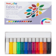 PENTEL FABRIC FUN PAINT COLORS- 12 COLORS SET - FFPC1-12