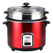 Vision 3.0 Liter Rice Cooker REL-50-05 SS Red (Double Pot) - 873112