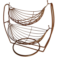 PH Copper Golden Two-Tier Fruit Basket Stand