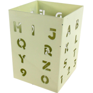 PH Light Green ABC-Shaped Laser-Cut Metal Pen Holder