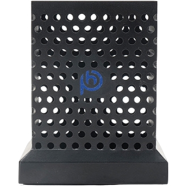 PH Metallic Black Dotted Square Pen Holder with Base