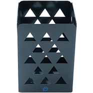 PH PH Metal Black Triangle Pattern Square Pen Holder
