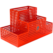 PH Ruby Red Metal Desk Multi Card and Pen Holder - 692315