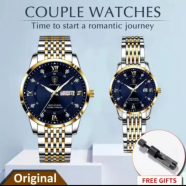 POEDAGAR 836 Couple Set 2 Pcs Luxury Quartz Watch for Men and Women image