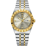 POEDAGAR 872 Luminous Stainless Watch- Silver Gold And Gray