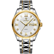 POEDAGAR Luxury Luminous Date Week Men's Stainless Steel Quartz Watch - 998