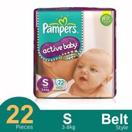 Pampers Active Belt System Baby Diapers (S size) ( 3-8 kg ) (22Pcs) - PM0123