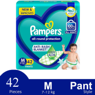 Pampers Diaper Pant System Baby Diaper (M Size) (7-12kg) (42Pcs) - PM0140
