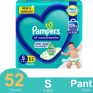 Pampers Jumbo Pants System Baby Diaper (Size S) (4-8 kg) (52 Pcs) - PM0150