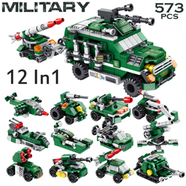 Panlos 633020 573 Pcs Military Lego 12 in 1 City Building Block for Kids 25 Play Style