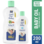 Parachute Just for Baby - Baby Oil 200ml (Baby Wash 100ml FREE)