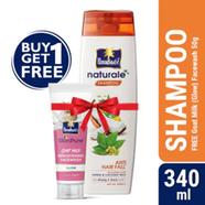 Parachute Naturale Shampoo Anti Hair Fall 340ml (FREE Goat Milk Facewash - GLOW - 50gm)