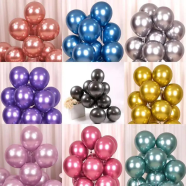 Party Balloons 12 Inch 10pcs Metallic Chrome Glossy Birthday Balloons For - Party Decoration