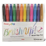 Pentel Brush Sign Pen 12 Colors Set - SES15C-12ST