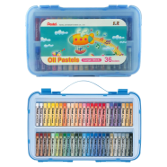 Pentel Large Stick Oil Pastel 36 Colors Set - Sky Blue Plastic CASE - GHTP-36SE