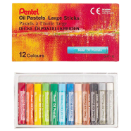 Pentel Oil Pastel Large Stick 12 Colors Set - GHT-12