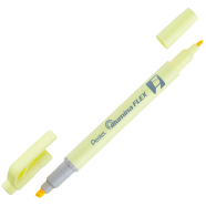 Pentel Twin Tip Illumina Flex Highlighter Flexible Chiset and Fine Tip - Pastel Yellow - SLW11P-GE