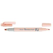 Pentel Twin Tip Illumina Flex Highlighter Flexible Chiset and Fine Tip - Pastel Orange - SLW11P-FE