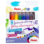 Pentel WASHABLE Color Pen 8 Color Large Tip - SCS3E-8