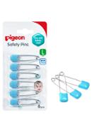 Pigeon Safety Pin (L) 6PCS-Card (Color may vary) (Blue) - 10881