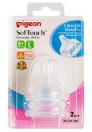 Pigeon Softouch Tm Pperistaltic Plus Nipple (L-Y Cut) Size -Blister 2pcs - 26656