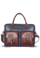 Plain Blue Leather Executive Bag SB-LB420