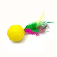 Plastic Golf Ball with Feather Cat Toy