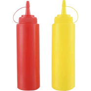 Plastic Sauce and Oil Dispenser Bottle – Squeeze Bottle for Ketchup, Mayonnaise, Oil and More (1 Pair)