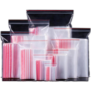 Plastic Zip Lock Bags Clear Poly Per- Pack 100 Pcs image