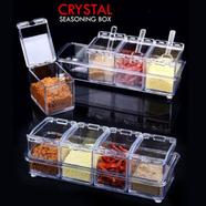 Plastic masala box with spoon - 4 pcs