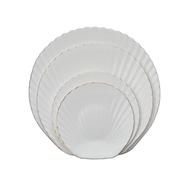 Opal Glass Plate Set 4 Pcs shallow Shape - W4E1