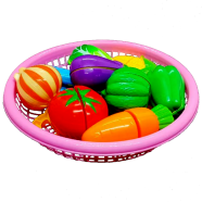 Play Food Toys Cutting Fruit And Vegetable Cutter Set With Basket (cutter_vegetable_basket_b)Vegetables - 8 Pcs - 132108076 icon
