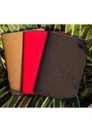 Pocket Book Black, Kraft and Red Notebook 3-Pack