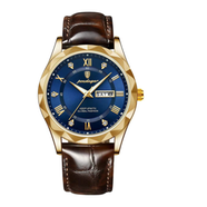 Poedagar Leather Quartz Business Analog Wristwatch for Men (615 )
