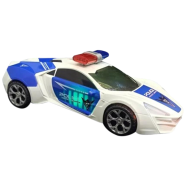 Police Battery Operated Vehicle Car Toy (battery_police_car_diamond_white) - White 
