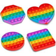 Pop It Rainbow Colour Fidget Sensory Toys Pop Any Shape - 1 Pcs