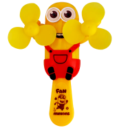 Portable Manual Hand Crank MINI FAN Without Battery Useful Shile Travelling, Exercising, Outdoor Activities And Power Cuts (handfan_double_minion) Minion - 188178800