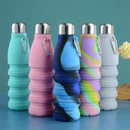 Portable Silicone Bottle Retractable Folding Drinking Carabiner Large Capacity-550ML 