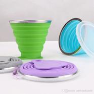Portable Silicone Telescopic Drinking Collapsible Folding Cup For Travel Camping Volume- 200ml
