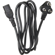 Power Cord 3 Pin Round 1.5 Meter Compatible with Desktop, Monitor, Printer, TV – Black