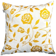 Premium Cotton Cushion Cover Gold Sparkle 14x14 Inch - 79356