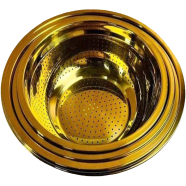 Premium Quality Stainless Steel Golden Color Vegetable Washing Net Pot/ Basket 4 Pis set icon