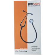 Procare Classic Stainless Steel Stethoscope -Black
