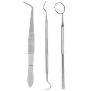 Professional 3 Pcs Stainless Steel Dental Instruments Mouth Mirror