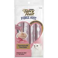 Purina Fancy Feast Puree Kiss Naturals (Tuna Puree With Tuna Flakes) Cat Treat 4x10g