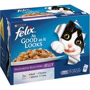 Purina Felix Pouch As Good As Looks Meaty Selection in Jelly (Adult) - 100gm - 12Pcs