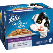 Purina Felix Pouch As Good As Looks Meaty Selection in Jelly (Adult) - 100gm - 12Pcs