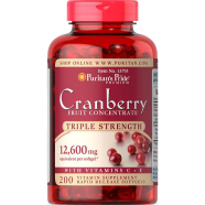 Puritan's Pride Triple Strength Cranberry Fruit Concentrate 12,600mg 200 Count Softgels