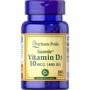 Puritan’s Pride Vitamin D3 10 mcg (400 IU) 100 Softgels