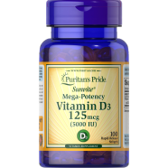 Puritan's Pride Vitamin D3 125 mcg (5000 IU) 100 Softgels